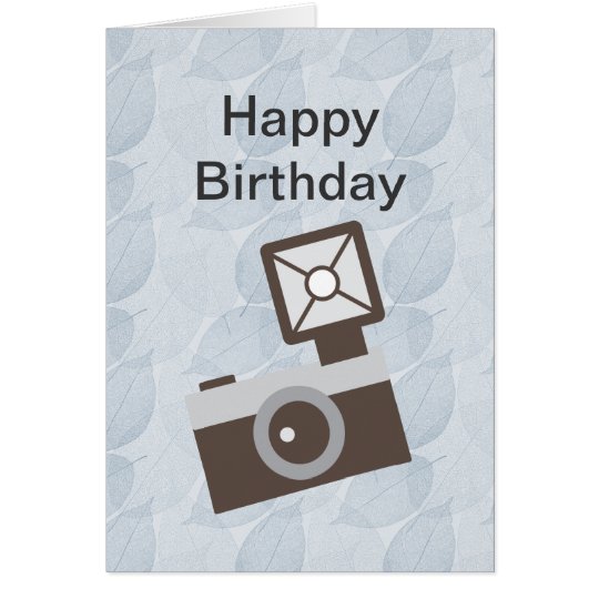 Tarjeta de cumpleaños de la cámara del vintage del