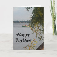 Tarjeta de cumpleaños de la canoa