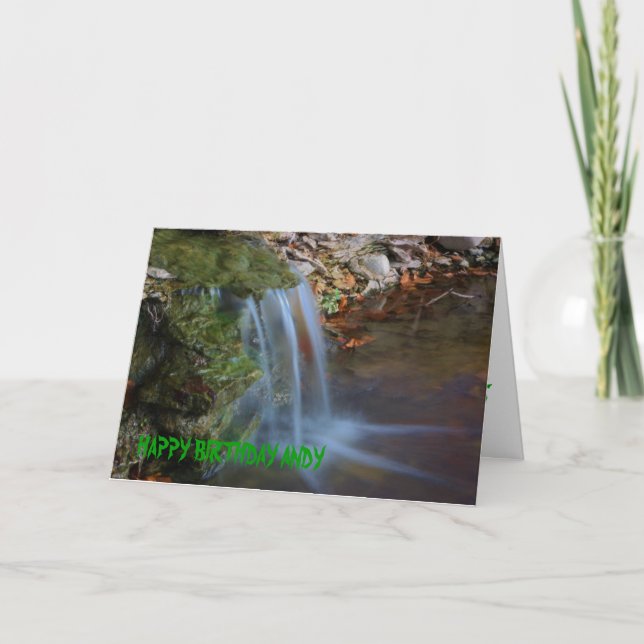 Tarjeta de cumpleaños de la cascada (Anverso)