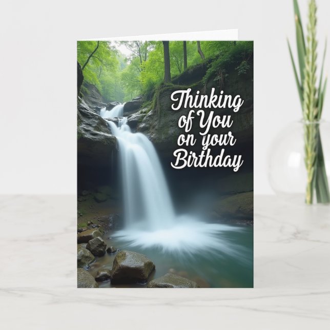 Tarjeta de cumpleaños de la cascada esmeralda (Anverso)