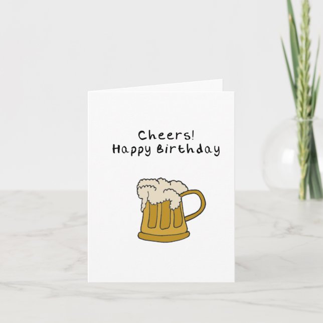 Tarjeta de cumpleaños de la cerveza de mano (Anverso)
