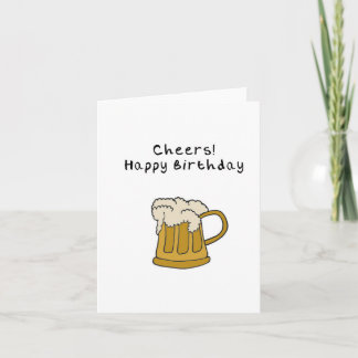 Tarjeta de cumpleaños de la cerveza de mano