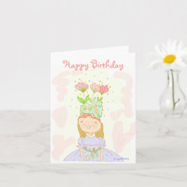 Tarjeta de cumpleaños de la chica de flor