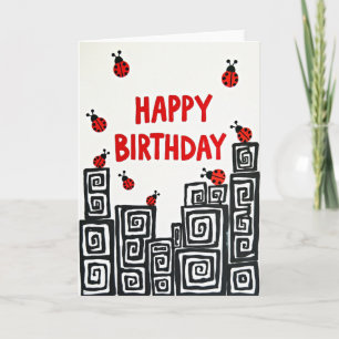 Tarjeta de cumpleaños de la ciudad caprichosa