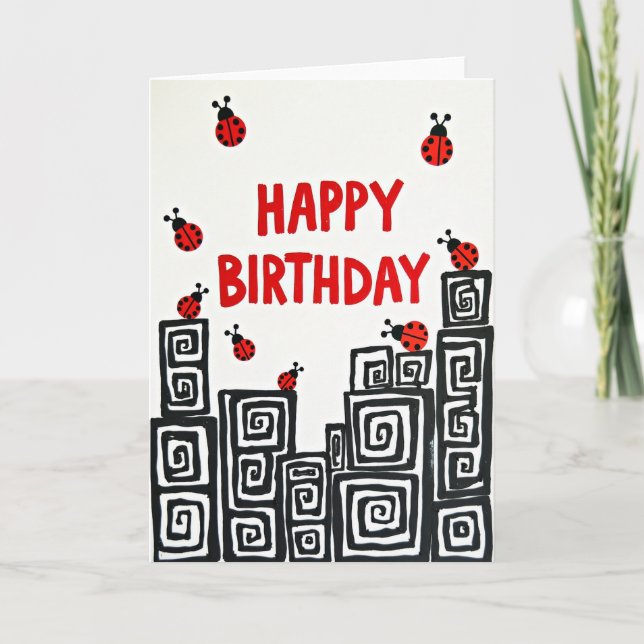 Tarjeta de cumpleaños de la ciudad caprichosa (Anverso)