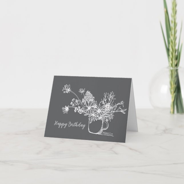 Tarjeta de cumpleaños de la Copa de Flores Negra y (Anverso)