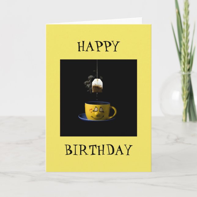 Tarjeta de cumpleaños de la copa de té (Anverso)