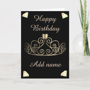tarjeta de cumpleaños de la corona moderna de boni