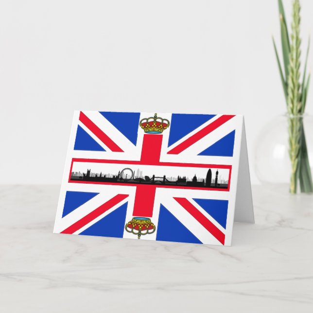 Tarjeta de cumpleaños de la Corona Real Union Jack (Anverso)