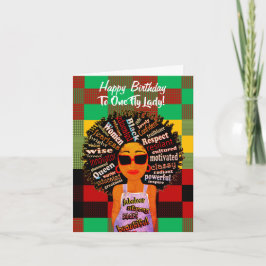 Tarjeta de cumpleaños de la dama de vuelo afroamer