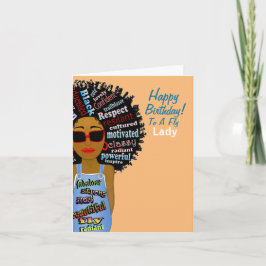 Tarjeta de cumpleaños de la dama de vuelo afroamer