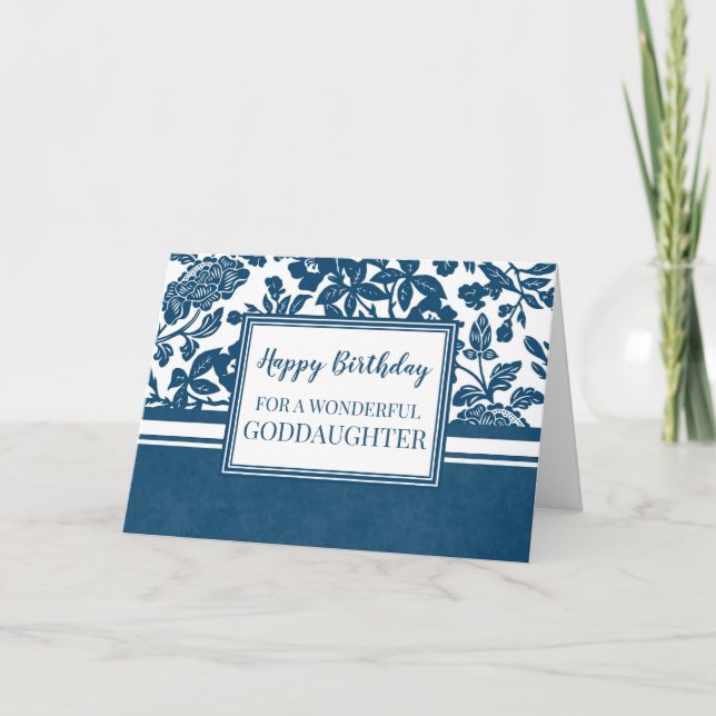 Tarjeta de cumpleaños de la diosa floral azul de l (Anverso)