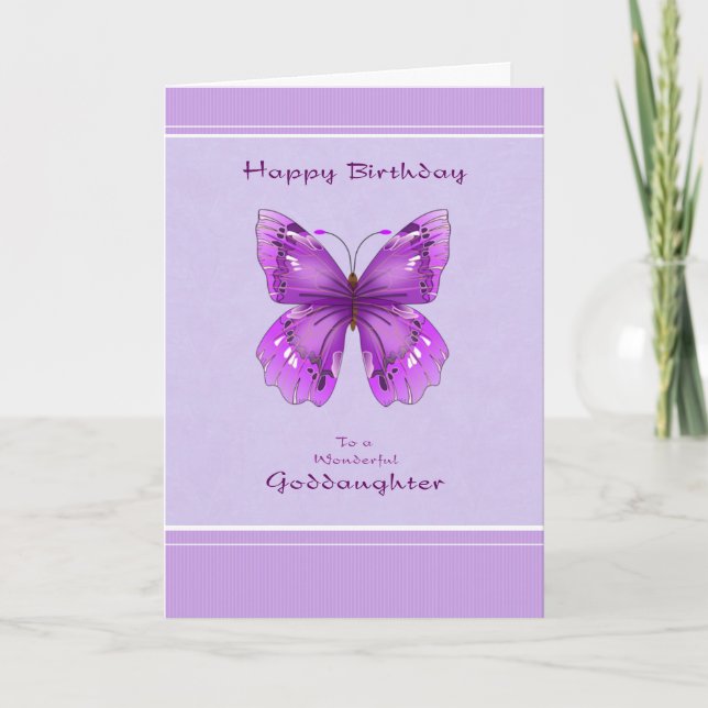 Tarjeta de cumpleaños de la diosa - Mariposa púrpu (Anverso)