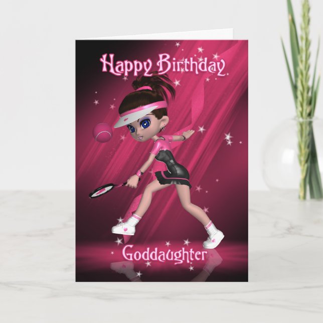 Tarjeta de cumpleaños de la diosa - Tenis (Anverso)