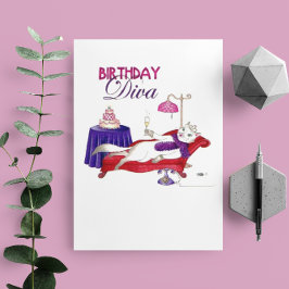 Tarjeta de cumpleaños de la diva del cumpleaños