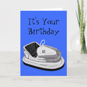 Tarjeta de cumpleaños de la edad de Dodgem (azul)