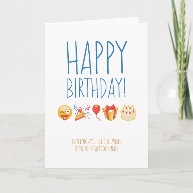 Tarjeta de cumpleaños de la emoji de Facebook - (Anverso)