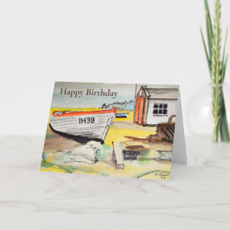 Tarjeta de cumpleaños de la escena costera de Alde
