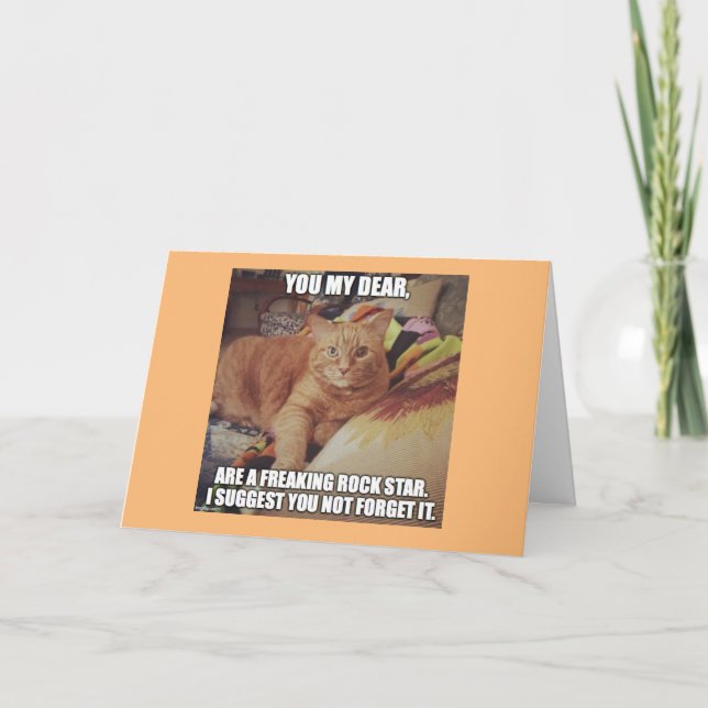 Tarjeta de cumpleaños de la estrella del rock del (Anverso)