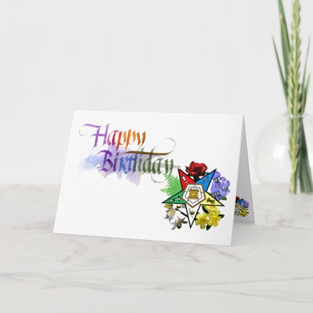 Tarjeta de cumpleaños de la estrella oriental (Anverso)