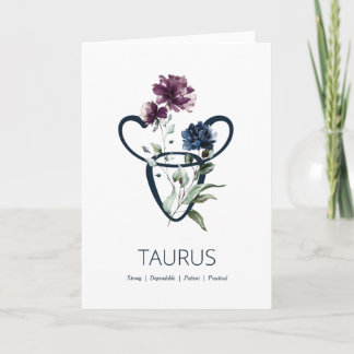 Tarjeta de cumpleaños de la estrella Taurus Zodiac