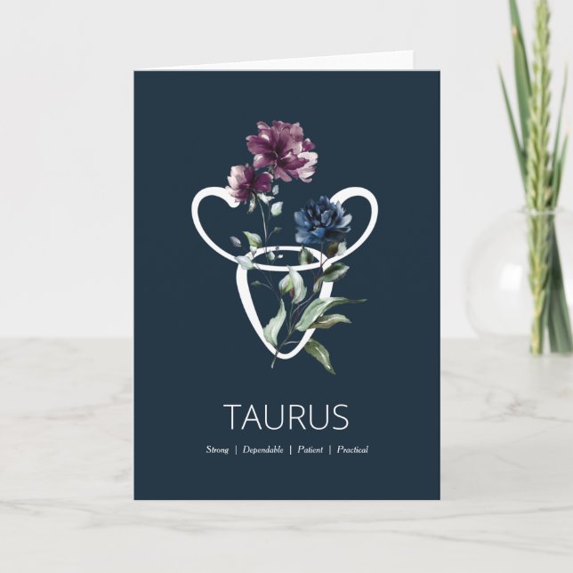 Tarjeta de cumpleaños de la estrella Taurus Zodiac (Anverso)