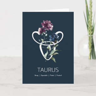 Tarjeta de cumpleaños de la estrella Taurus Zodiac