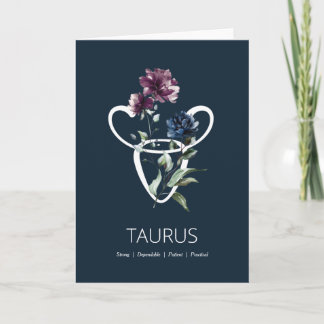 Tarjeta de cumpleaños de la estrella Taurus Zodiac