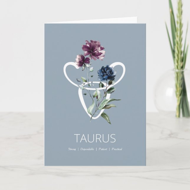 Tarjeta de cumpleaños de la estrella Taurus Zodiac (Anverso)