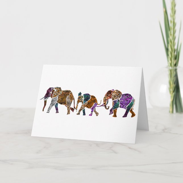 Tarjeta de cumpleaños de la familia Elephant (Anverso)