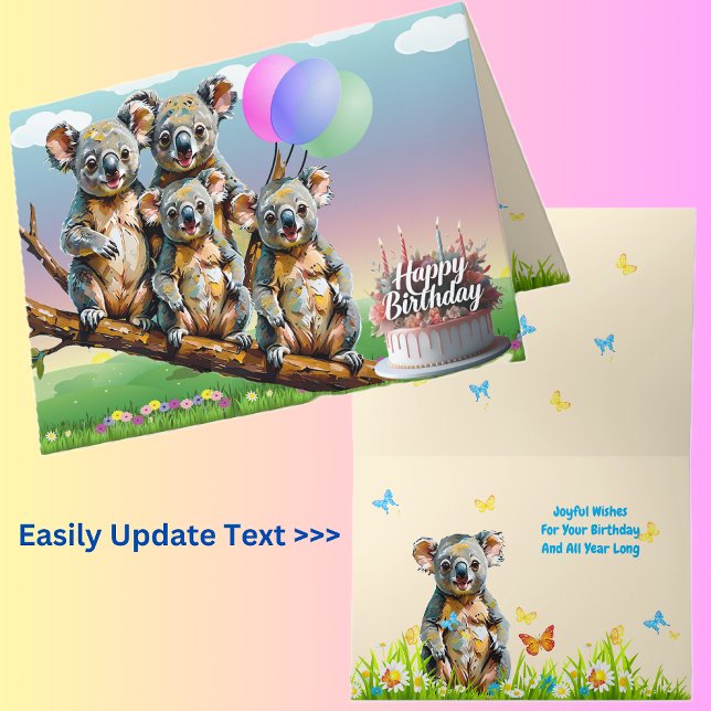 Tarjeta de cumpleaños de la familia Koala (Subido por el creador)