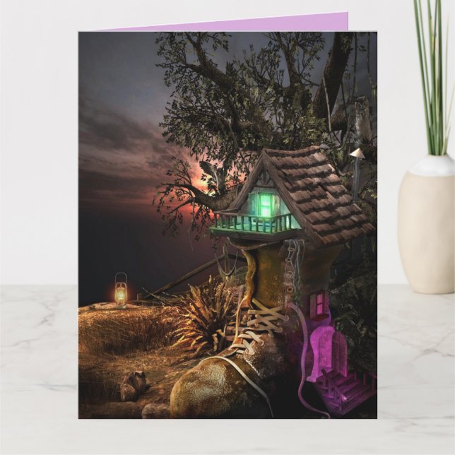 TARJETA DE CUMPLEAÑOS DE LA FANTASÍA DE LA CASA DE (Anverso)