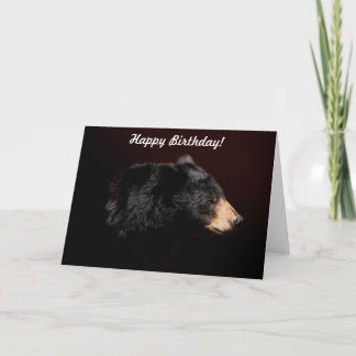 Tarjeta de cumpleaños de la fauna del oso negro