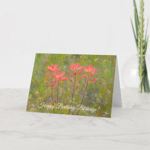 Tarjeta de cumpleaños de la fe en las flores silve