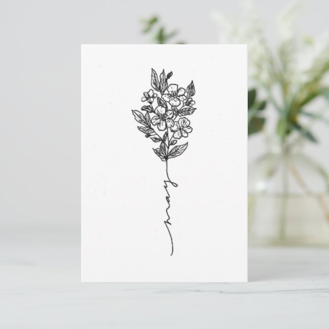 Tarjeta de cumpleaños de la flor de nacimiento de  (Anverso de pie)
