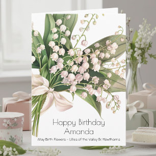 Tarjeta de cumpleaños de la flor de nacimiento de 