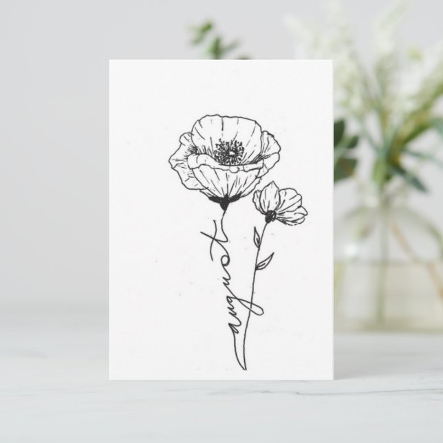 Tarjeta de cumpleaños de la flor de nacimiento de  (Anverso de pie)
