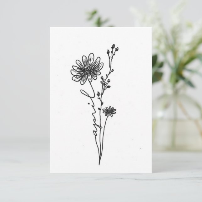 Tarjeta de cumpleaños de la flor de nacimiento de  (Anverso de pie)