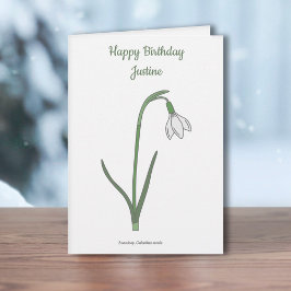 Tarjeta de cumpleaños de la flor Pastel de Snowdro