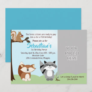 Tarjeta de cumpleaños de la foto de animales del b