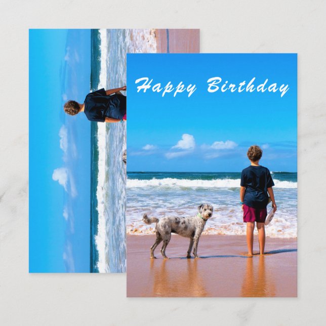 Tarjeta de cumpleaños de la foto del personalizado (Anverso / Reverso)