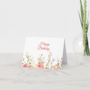 Tarjeta de cumpleaños de la frontera de las flores