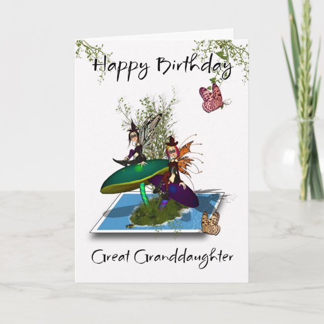 Tarjeta de cumpleaños de la gran nieta - Gratito G (Anverso)