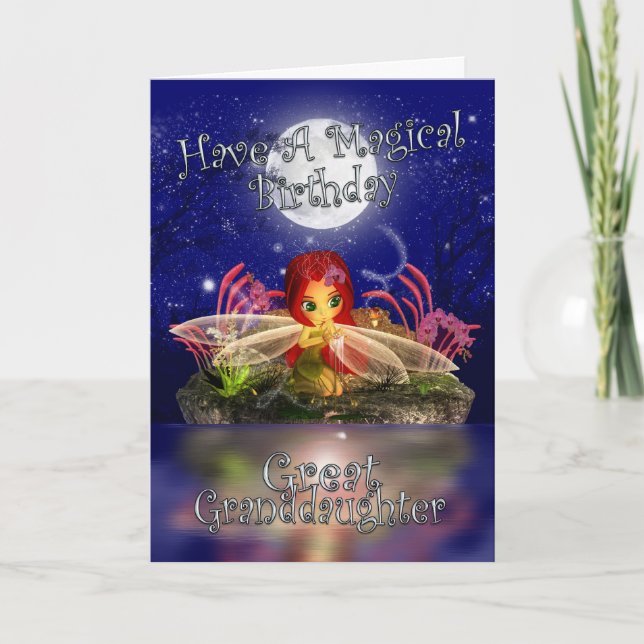 Tarjeta de cumpleaños de la gran nieta - Pequeño f (Anverso)