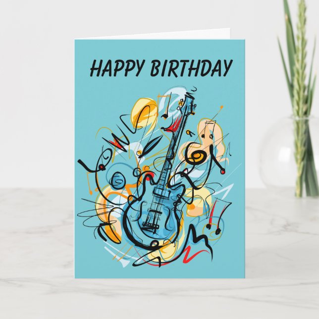 Tarjeta de cumpleaños de la guitarra de rock (Anverso)