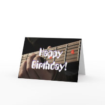 Tarjeta de cumpleaños de la guitarra del corazón