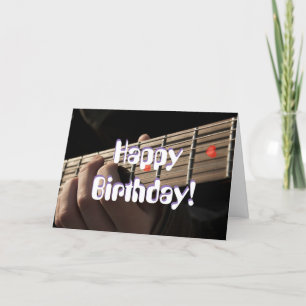 Tarjeta de cumpleaños de la guitarra del corazón