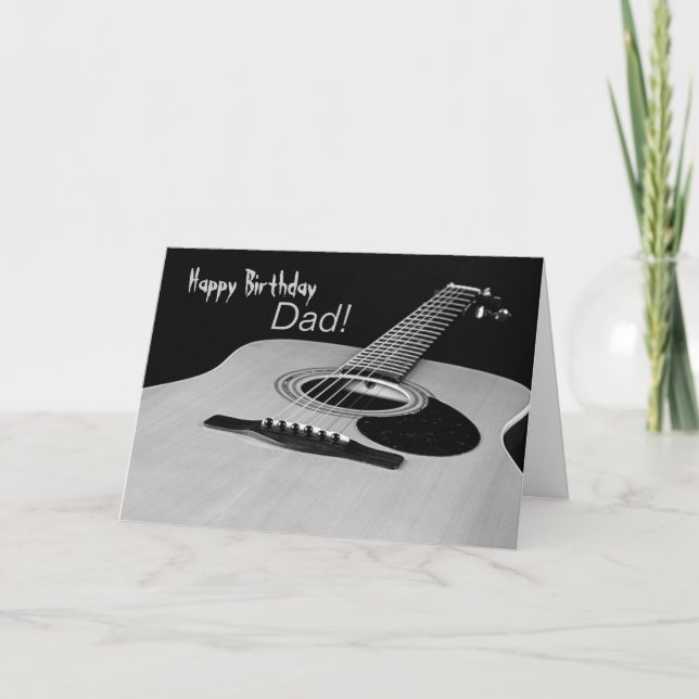 Tarjeta de cumpleaños de la guitarra para el papá (Anverso)