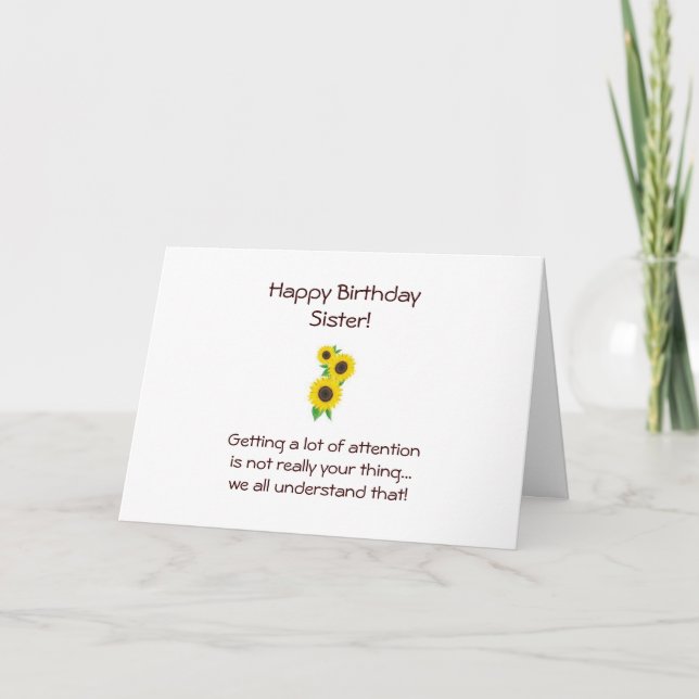 Tarjeta de cumpleaños de la hermana (Anverso)