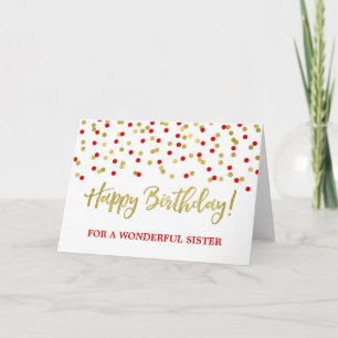 Tarjeta de cumpleaños de la hermana del Confetti R